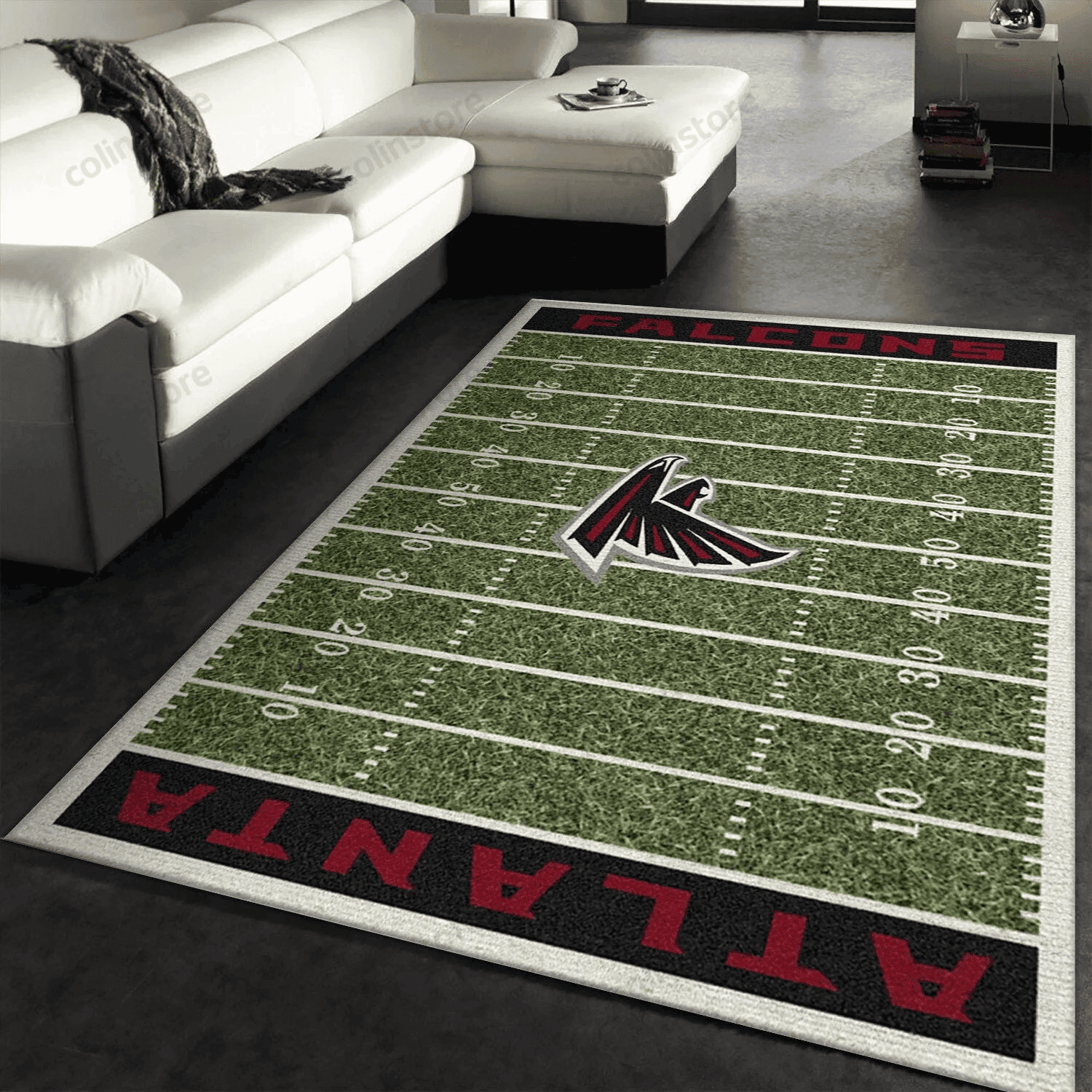 Atlanta Falcons Imperial Homefield Rug Team Logos Rectangle Area Rug – Full Print Carpet For Living Room & Bedroom Home Decor