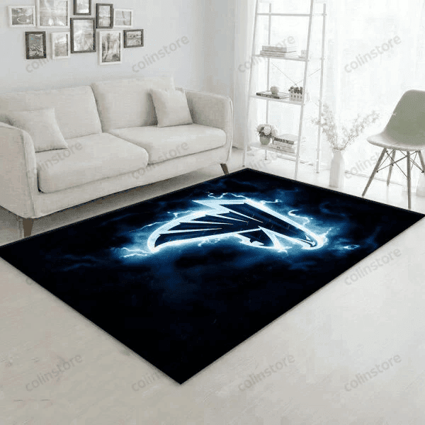 Atlanta Falcons Neon 3D Rectangle Area Rug – Full Print Carpet For Living Room & Bedroom Home Decor