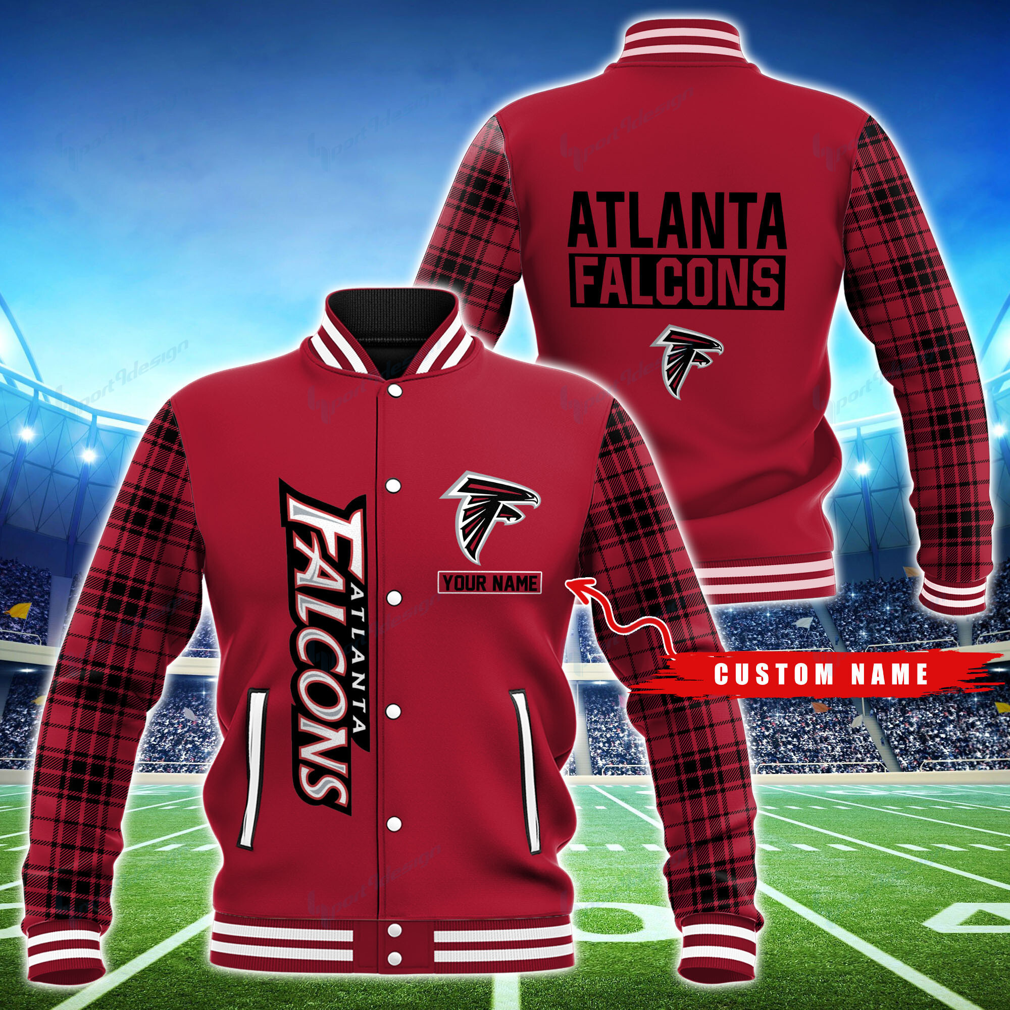 Atlanta Falcons Personalized Baseball Jacket for Men & Women | NFL Team Fan Gift