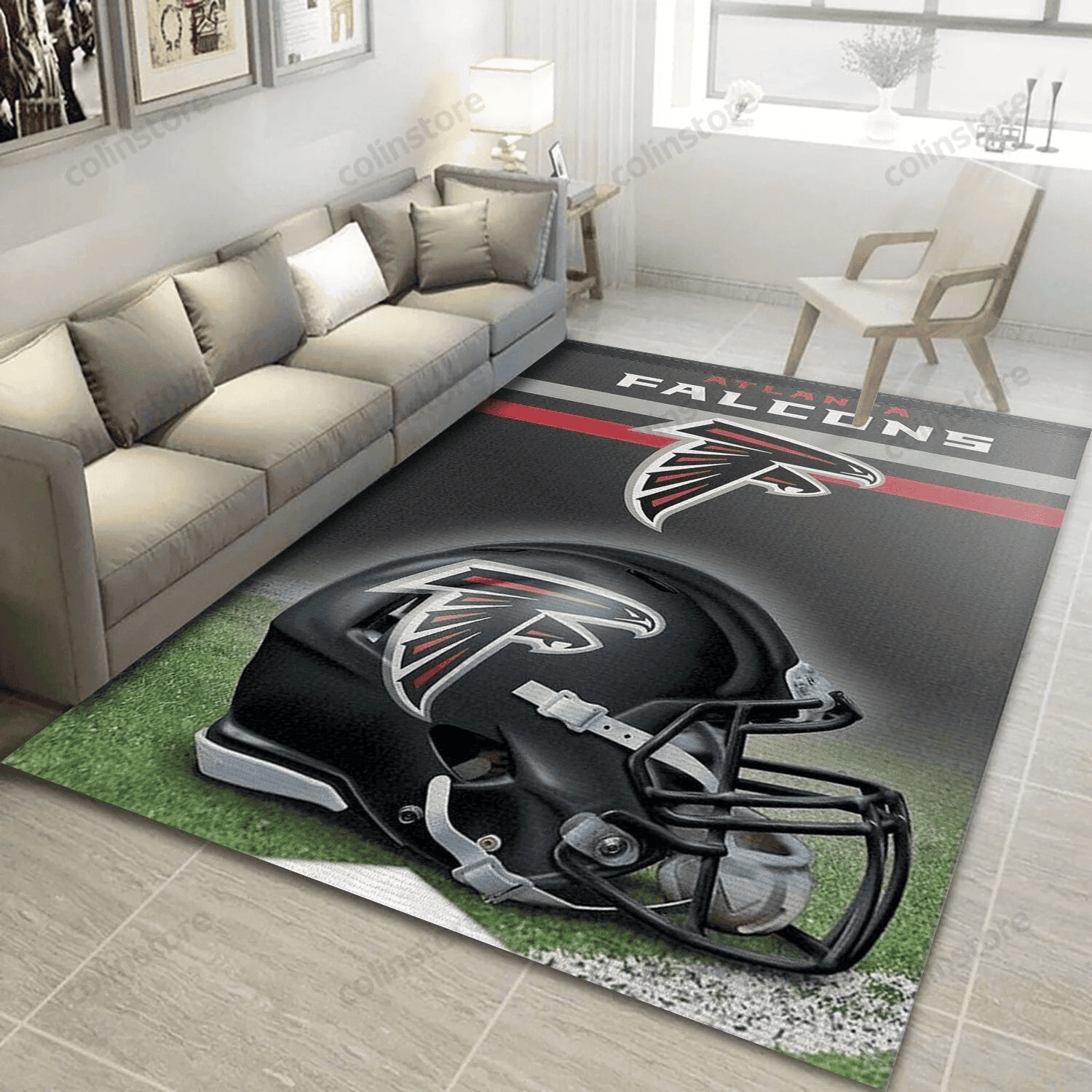 Atlanta Falcons Rectangle Area Rug – Full Print Carpet For Living Room & Bedroom Home Decor