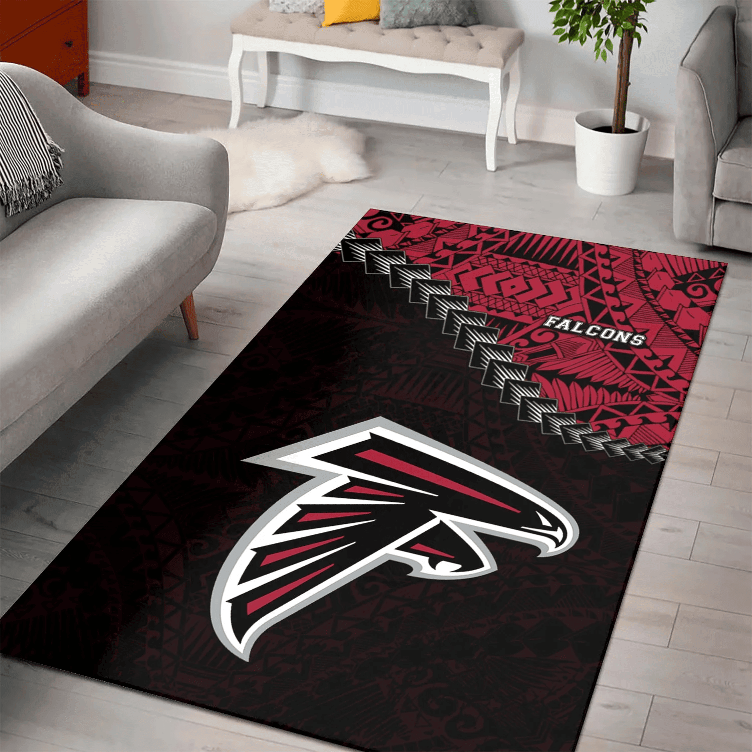 Atlanta Falcons Rectangle Area Rug – Full Print Carpet For Living Room & Bedroom Home Decor