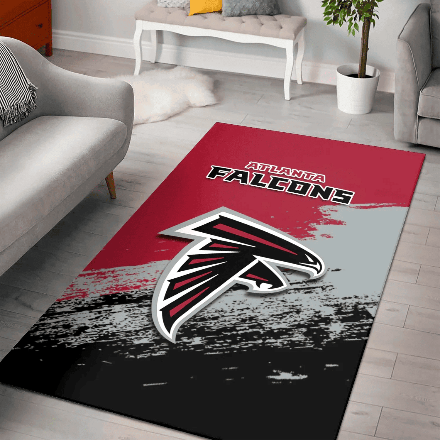 Atlanta Falcons Rectangle Area Rug – Full Print Carpet For Living Room & Bedroom Home Decor