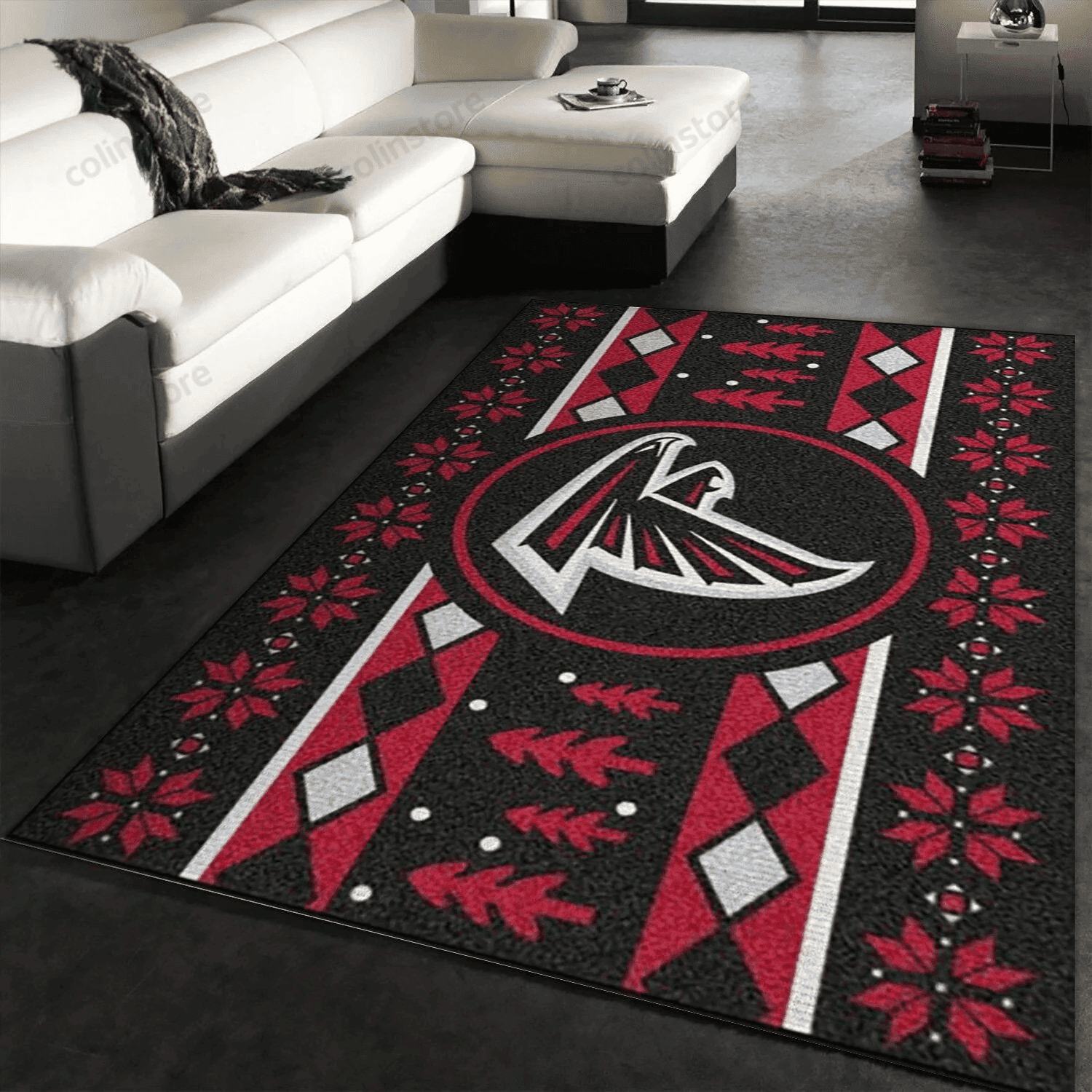 Atlanta Falcons Rectangle Area Rug – Full Print Carpet For Living Room & Bedroom Home Decor