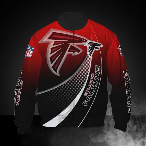 Atlanta Falcons Red Black Bomber Jacket | NFL Team Jacket for Men & Women | Football Fan Gift