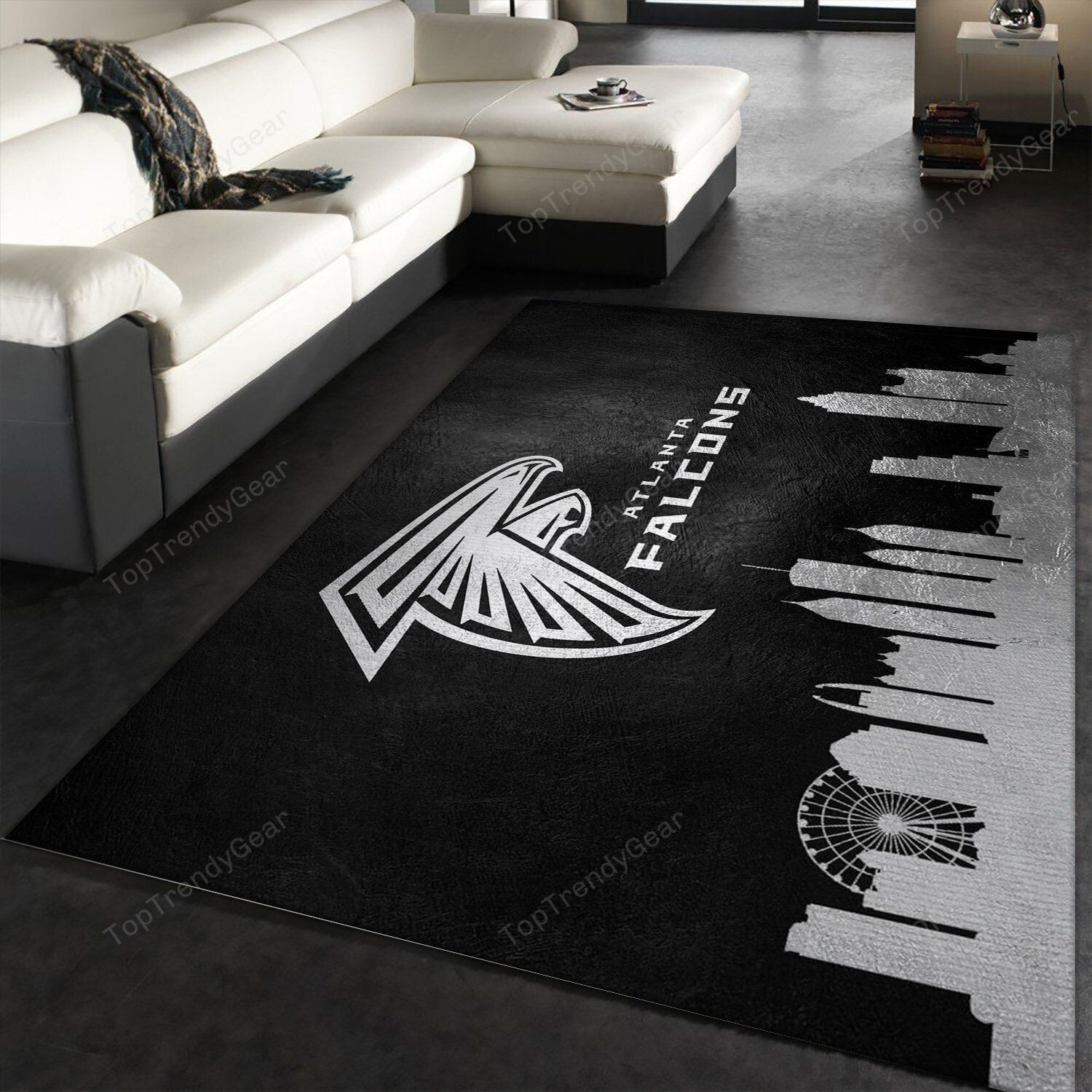 Atlanta Falcons Skyline Area Rectangle Area Rug – Full Print Carpet For Living Room & Bedroom Home Decor