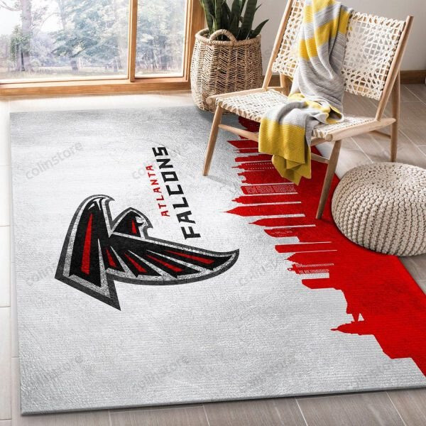 Atlanta Falcons Skyline Area Rectangle Area Rug – Full Print Carpet For Living Room & Bedroom Home Decor