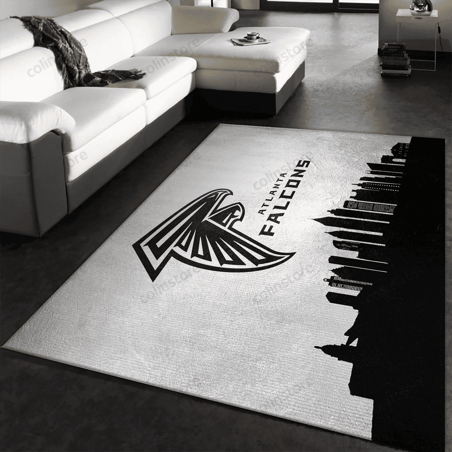 Atlanta Falcons Skyline Rectangle Area Rug – Full Print Carpet For Living Room & Bedroom Home Decor