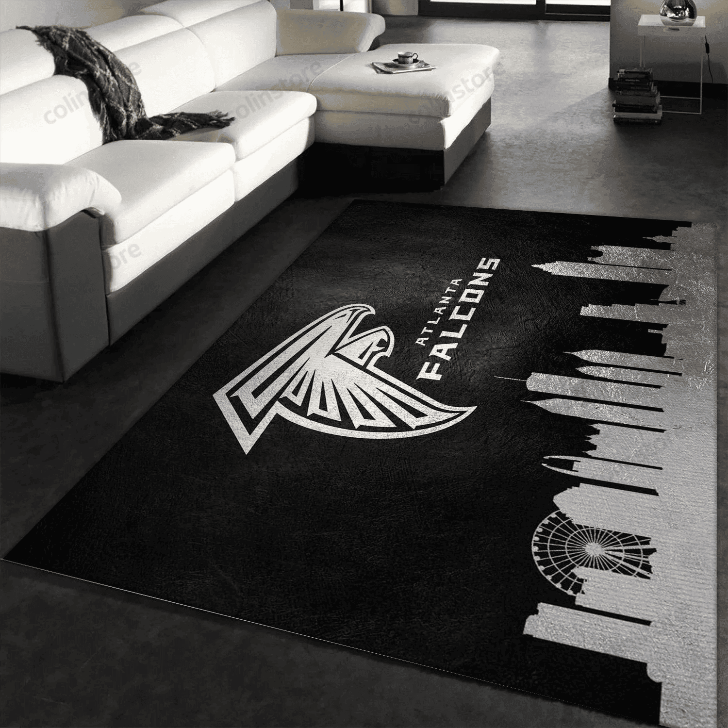 Atlanta Falcons Skyline Rectangle Area Rug – Full Print Carpet For Living Room & Bedroom Home Decor