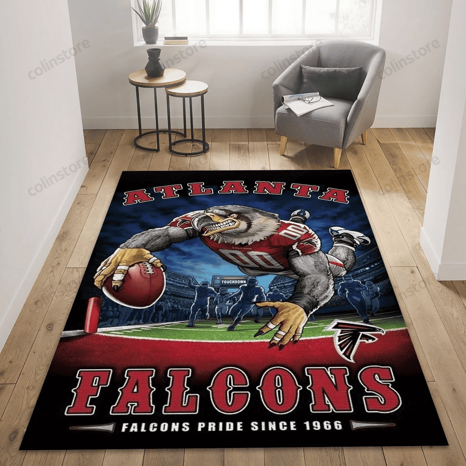 Atlanta Falcons Team 3D Rectangle Area Rug – Full Print Carpet For Living Room & Bedroom Home Decor