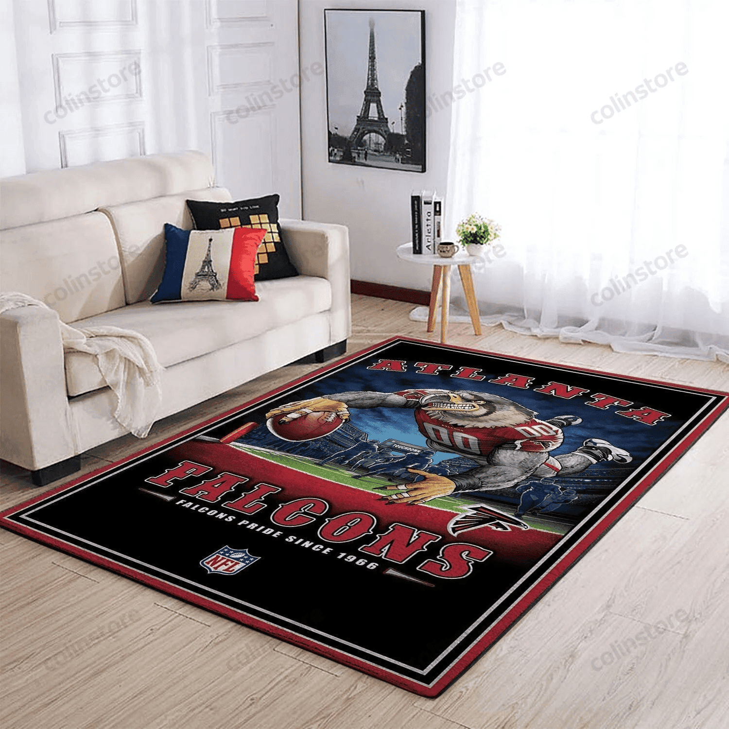 Atlanta Falcons Team Pride Rectangle Area Rug – Full Print Carpet For Living Room & Bedroom Home Decor