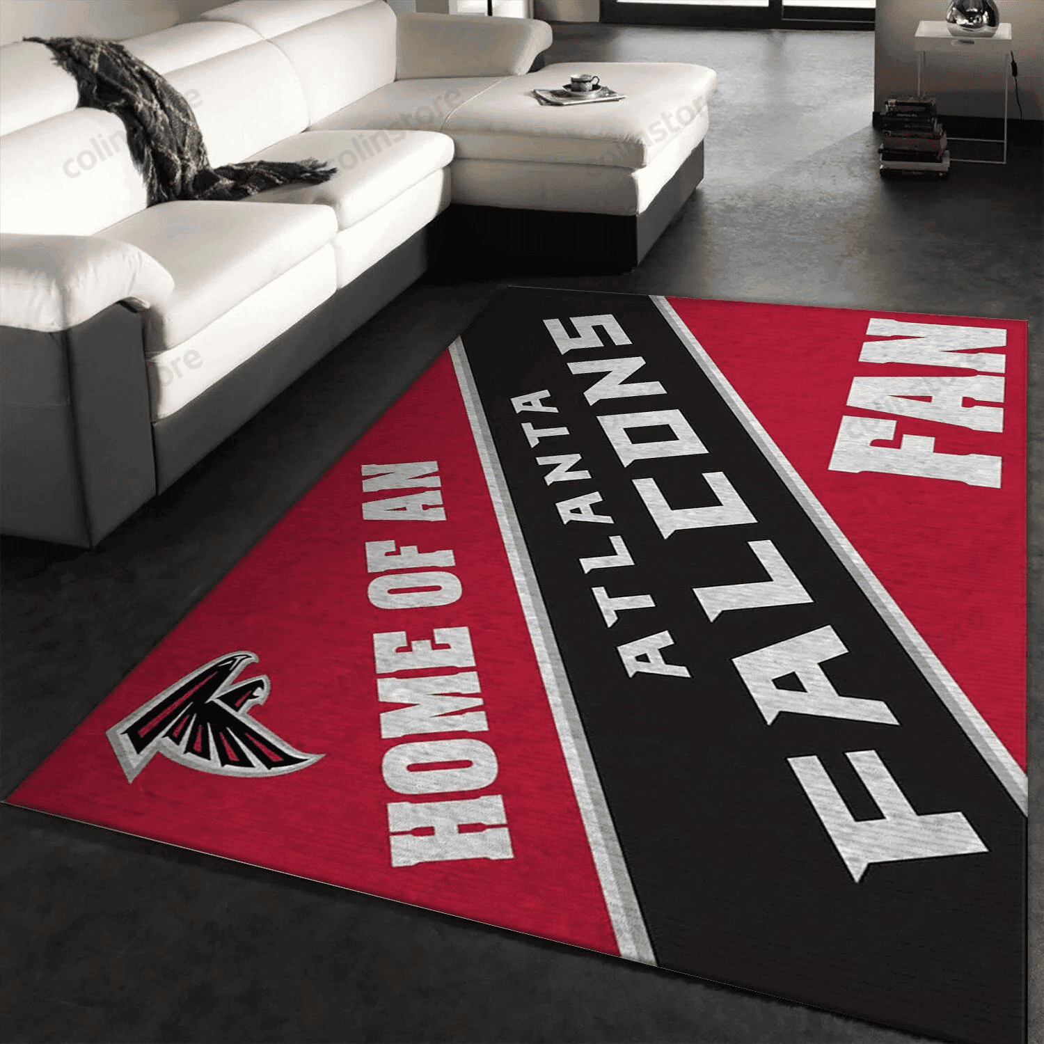 Atlanta Falcons Team Rectangle Area Rug – Full Print Carpet For Living Room & Bedroom Home Decor