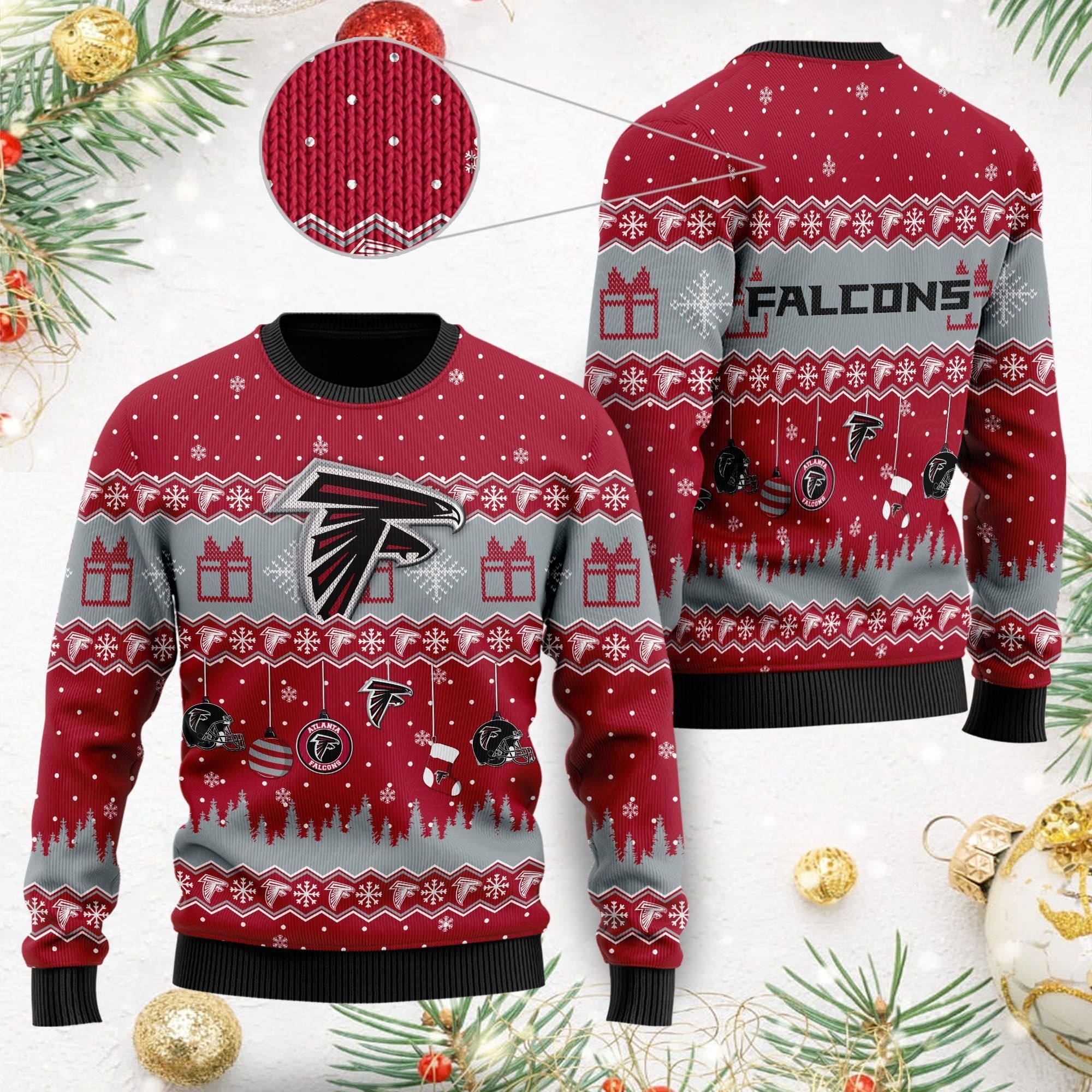 Atlanta Falcons Wool Logo Ugly Christmas Sweater NFL Fans On Xmas Days