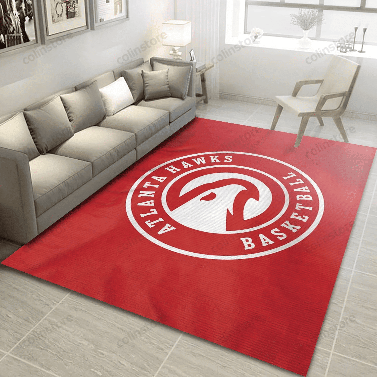 Atlanta Hawks Basketball 3D Rectangle Area Rug – Full Print Carpet For Living Room & Bedroom Home Decor