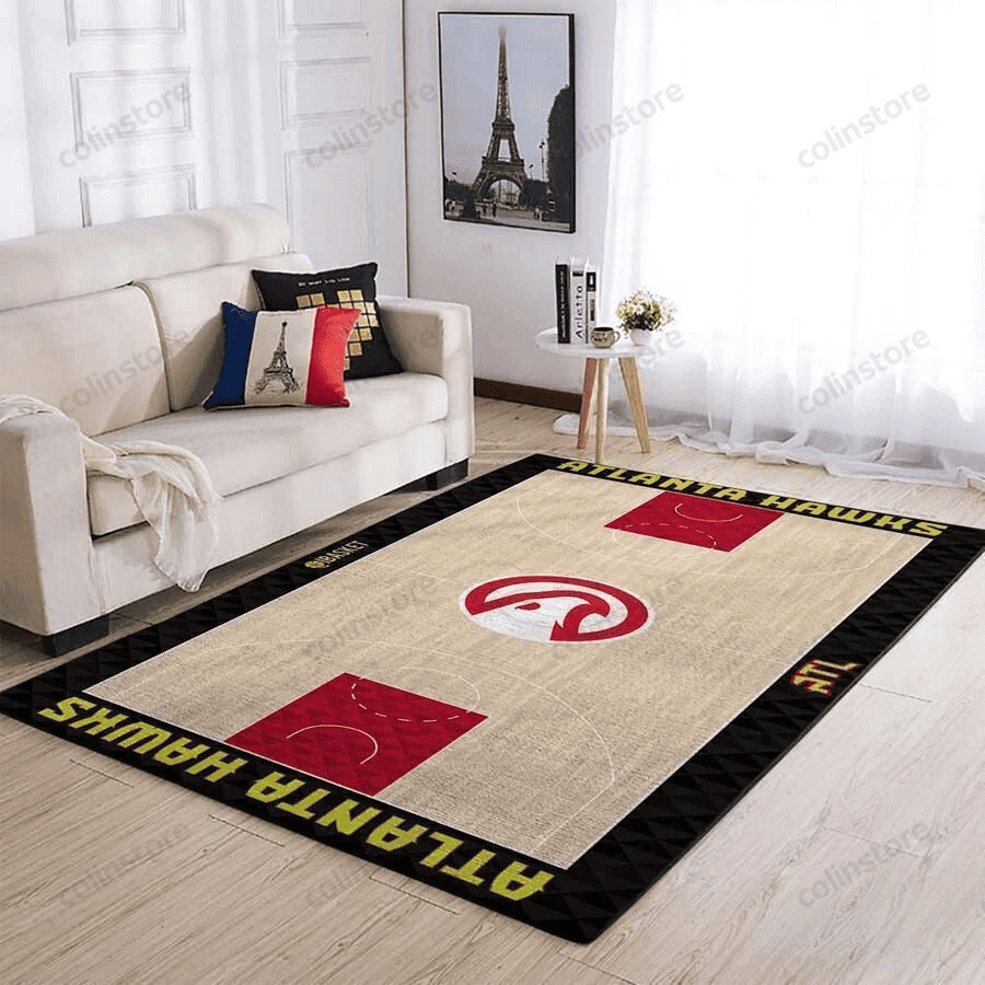 Atlanta Hawks Basketball Stadium 3D Rectangle Area Rug – Full Print Carpet For Living Room & Bedroom Home Decor