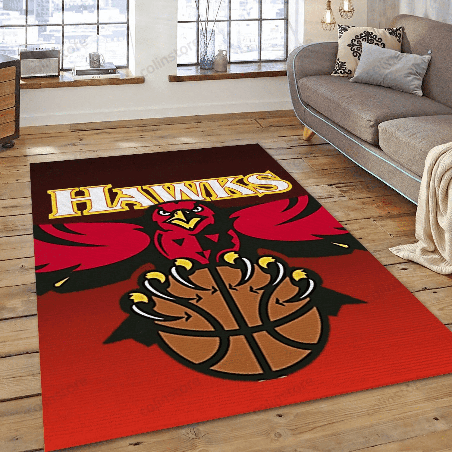 Atlanta Hawks Eagle 3D Rectangle Area Rug – Full Print Carpet For Living Room & Bedroom Home Decor