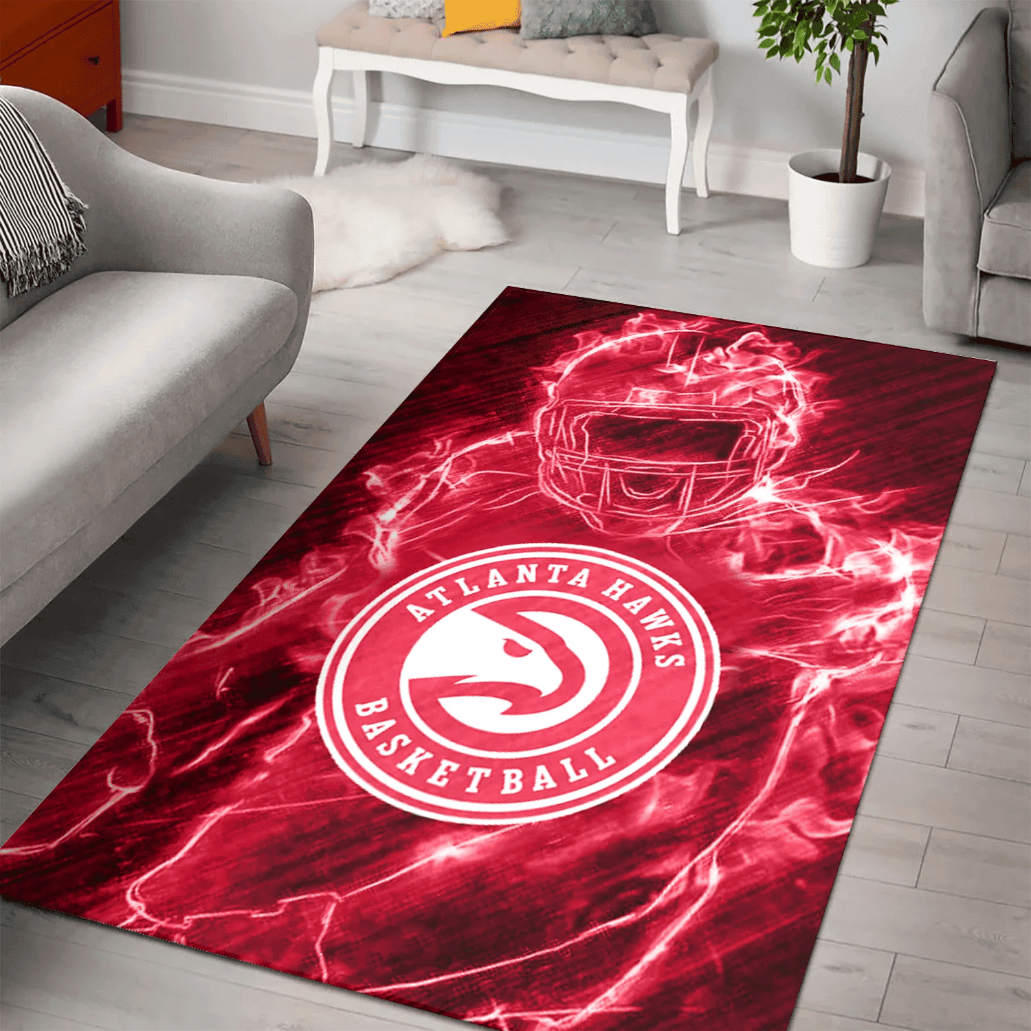 Atlanta Hawks Legend 3D Full Print Rectangle Area Rug – Full Print Carpet For Living Room & Bedroom Home Decor