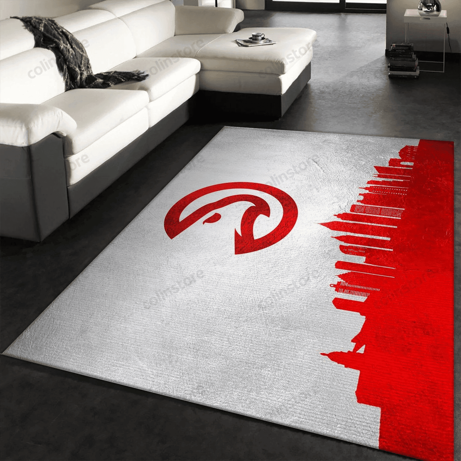 Atlanta Hawks Skyline Team Rectangle Area Rug – Full Print Carpet For Living Room & Bedroom Home Decor