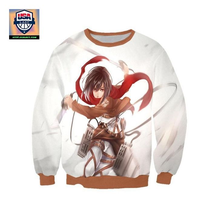 Attack On Titan Sweater Mikasa Ackerman In Her Omni 3D Printed Sweater