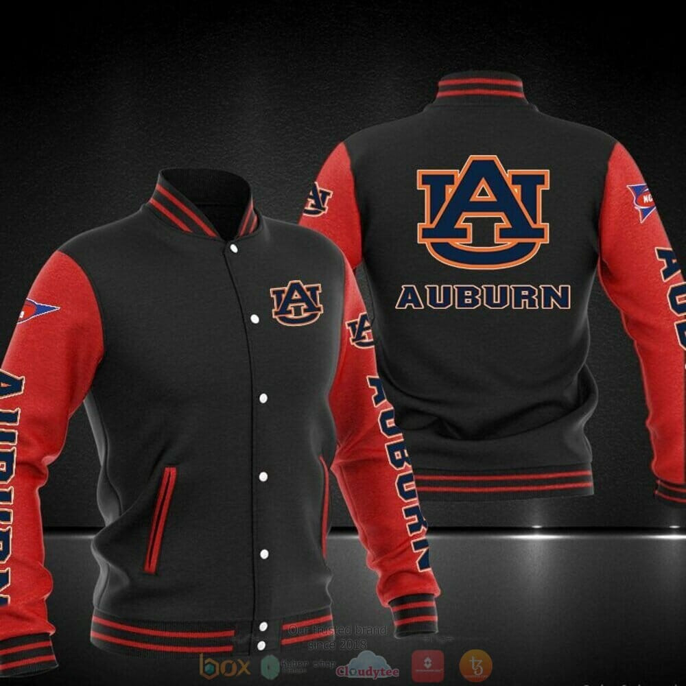 Auburn Tigers Black Red Varsity Baseball Jacket for Men & Women | NCAA Team Fan Gift