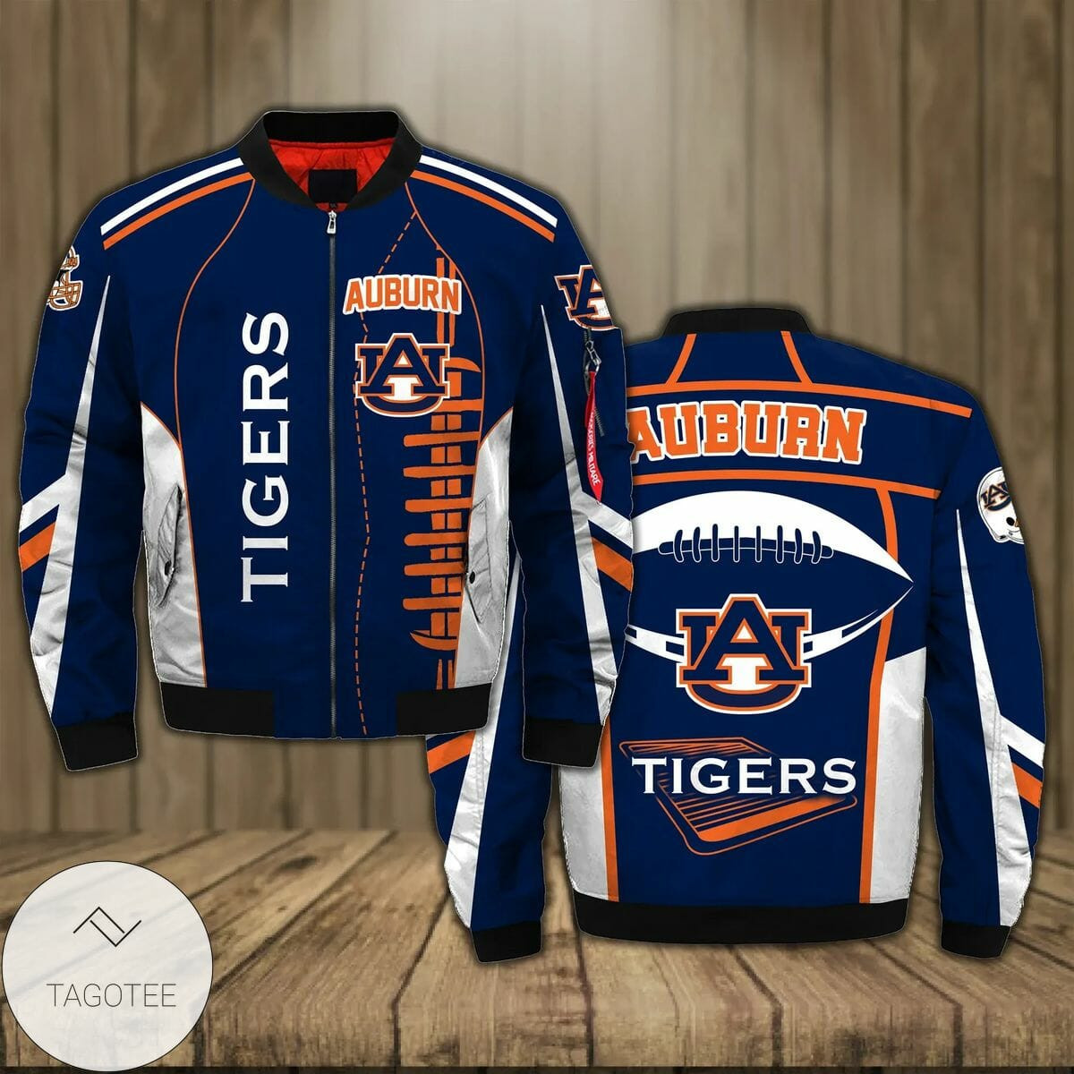 Auburn Tigers Navy Blue Bomber Jacket | NCAA College Team Jacket for Men & Women | Sports Fan Gift