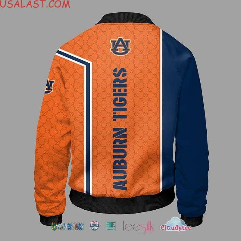 Auburn Tigers Orange Navy Blue Bomber Jacket | NCAA College Team Jacket for Men & Women | Sports Fan Gift
