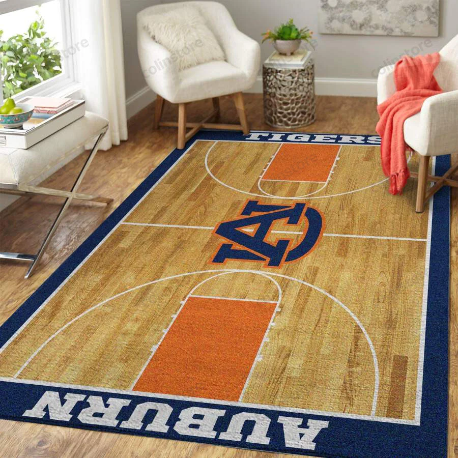 Auburn Tigers Team Logo Gift 3D Rectangle Area Rug – Full Print Carpet For Living Room & Bedroom Home Decor