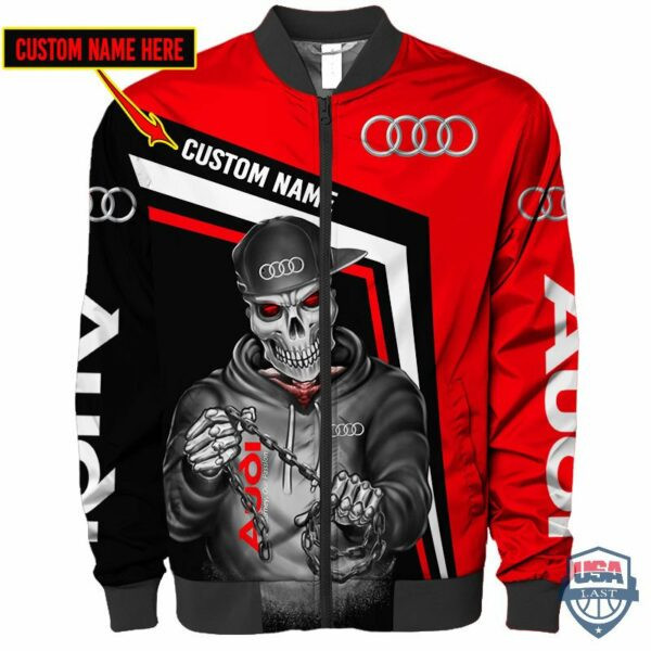 Audi Ghost Rider Personalized Bomber Jacket | Automotive Jacket for Men & Women | Car Fan Gift
