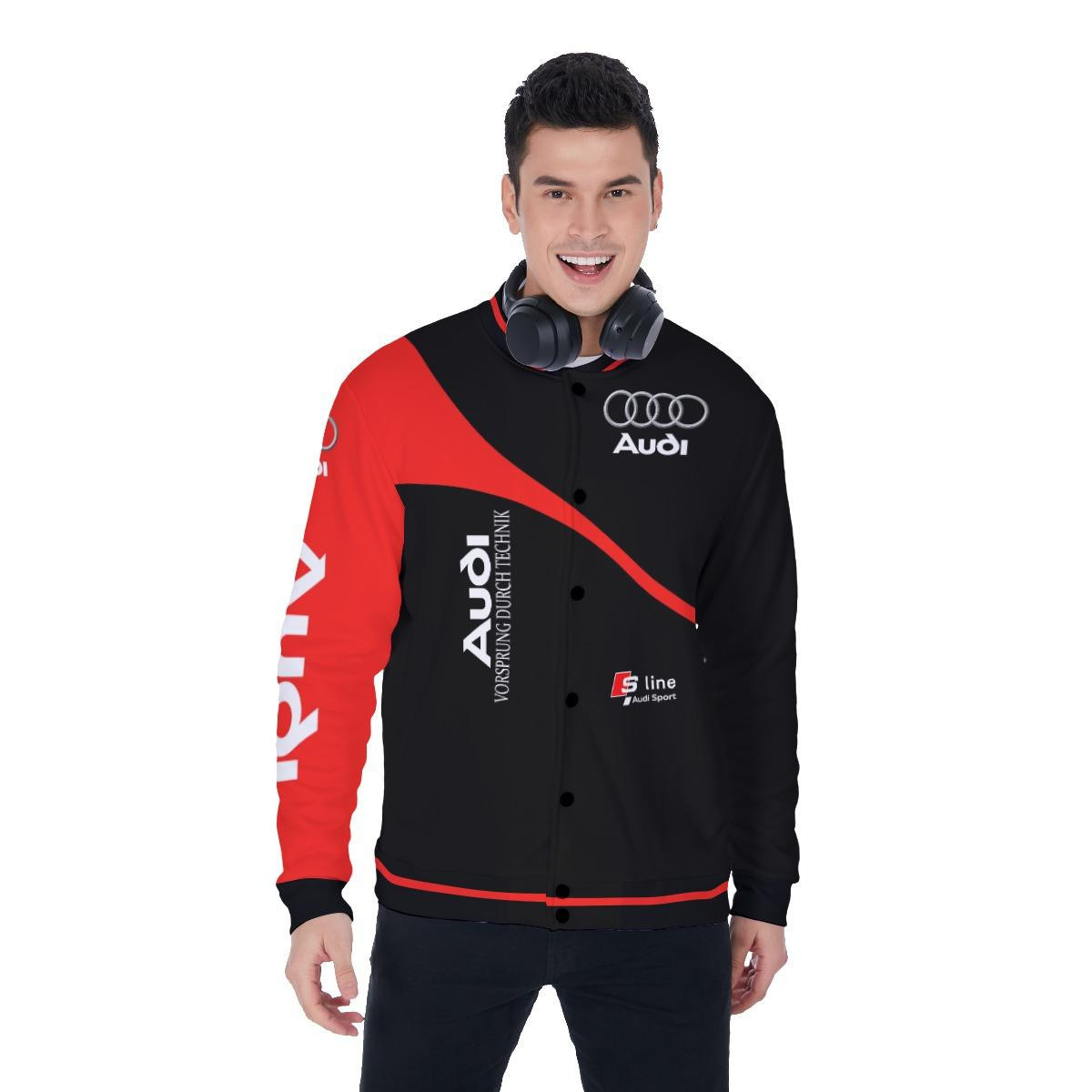 Audi Sport S Line Black Automobile Baseball Jacket for Men & Women | Vehicle Brand Fan Gift