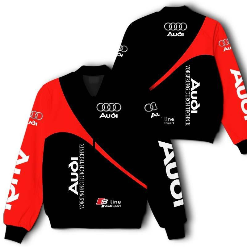 Audi Sport S Line Black Bomber Jacket | Motorsport Racing Jacket for Men & Women | Racing Fan Gift