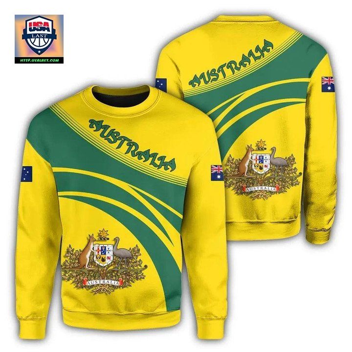 Australia Coat Of Arms Sweater Cricket Style J5W