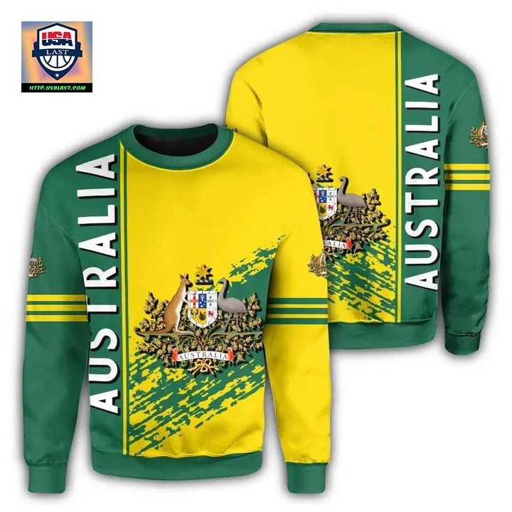 Australia Coat Of Arms Sweater Quarter Style J7