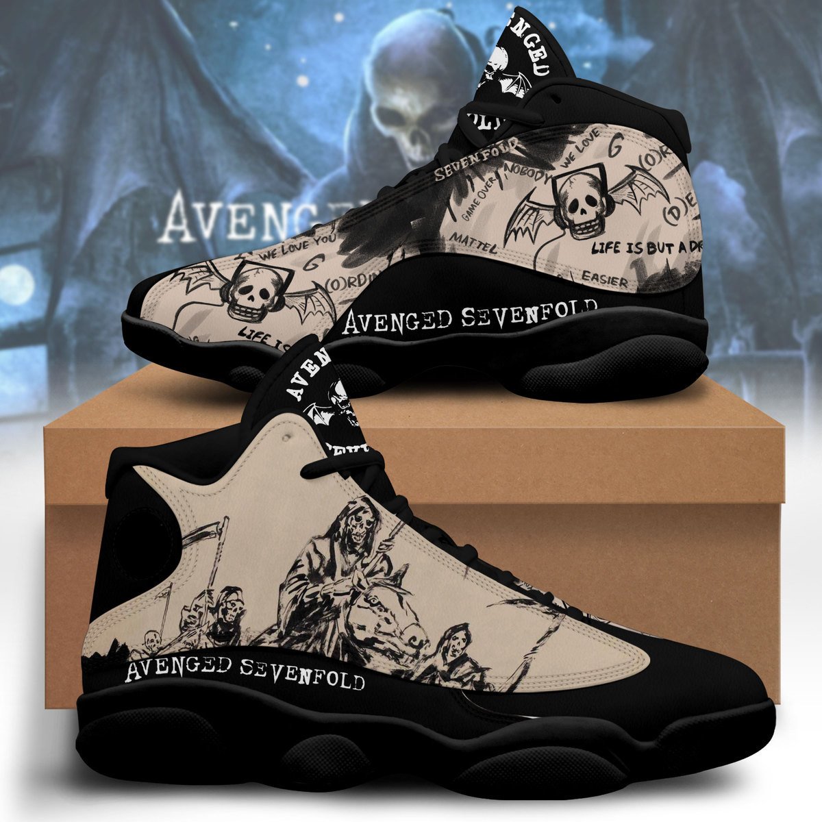 Avenged Sevenfold JD13 Sneakers Shoes for Men & Women | Stylish Streetwear Shoes
