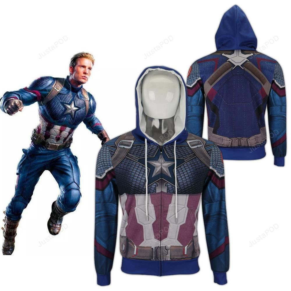 Avengers 4 endgame Captain America Coat 3D All Over Print Hoodie & Zip Hoodie