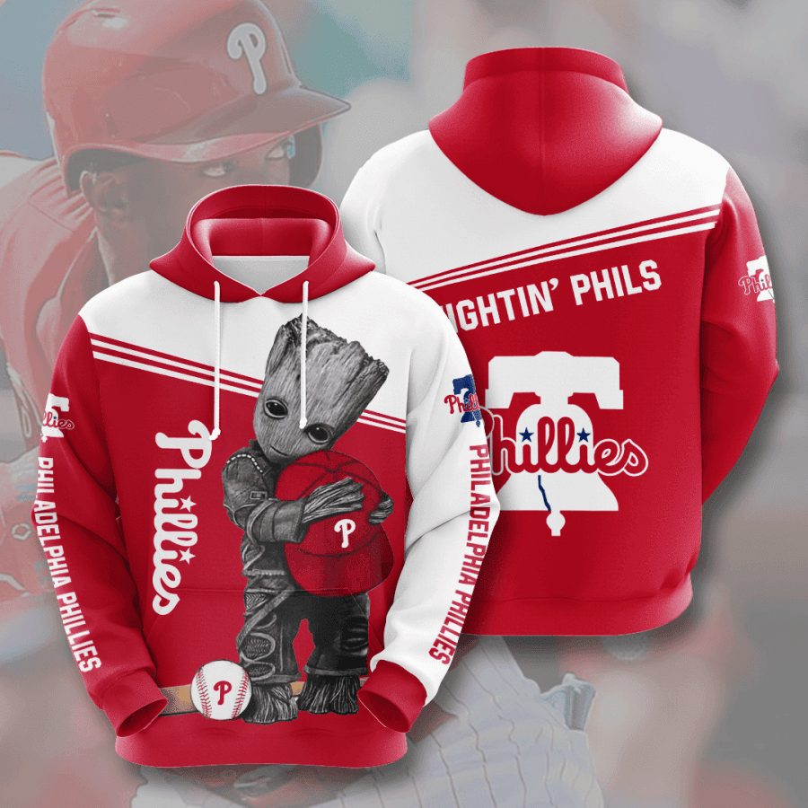 Baby Groot Philadelphia Phillies 3D All Over Print Hoodie & Zip Hoodie