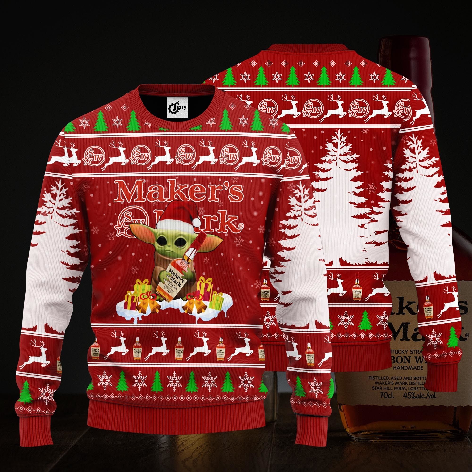 Baby Yoda Hug Maker'S Mark Ugly Christmas Sweater