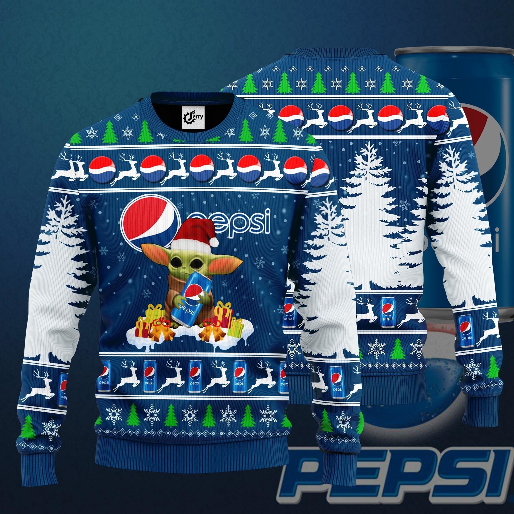 Baby Yoda Hug Pepsi Ugly Christmas Sweater