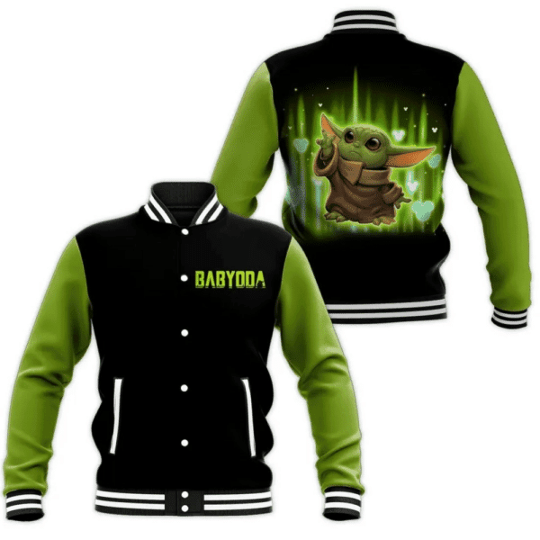 Baby Yoda Star Wars Disney Cartoon Baseball Jacket for Men & Women | Movie Fan Gift