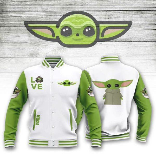 Baby Yoda Star Wars Love Baby Yoda Baseball Jacket for Men & Women | Sci-Fi Fan Gift