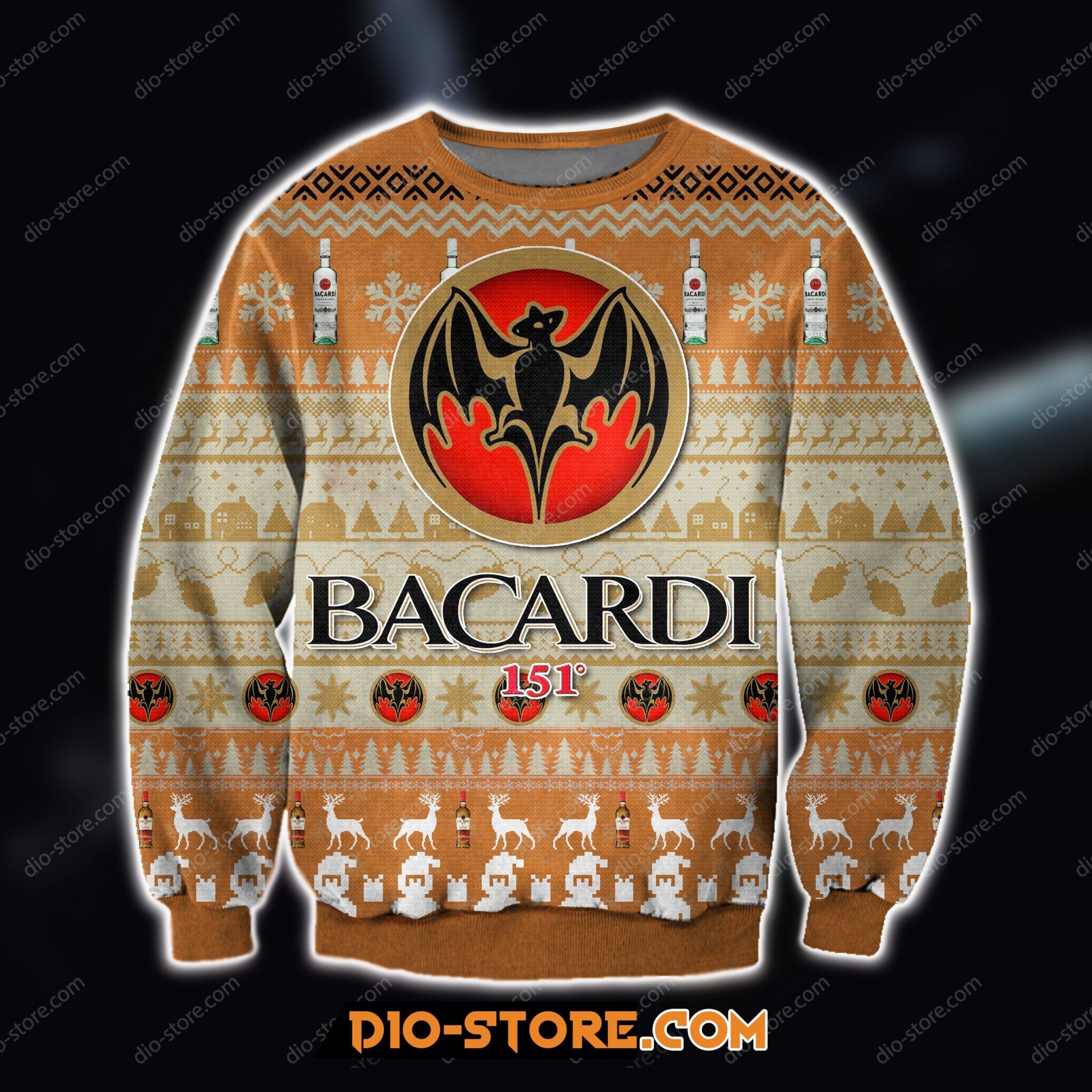 Bacardi Wine Knitting Pattern 3D Print Ugly Christmas Sweater