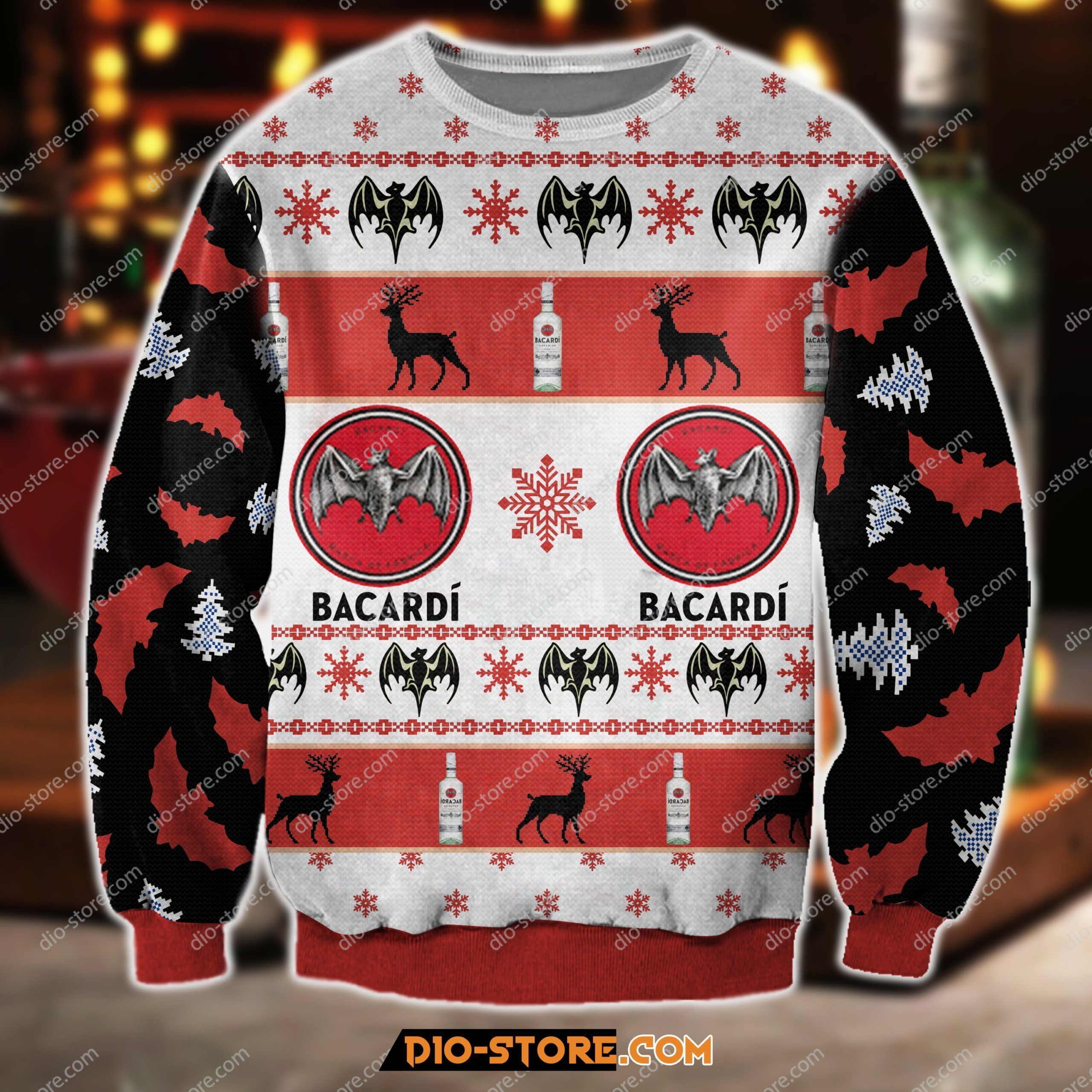 Bacardi Wine Knitting Pattern 3D Print Ugly Sweater