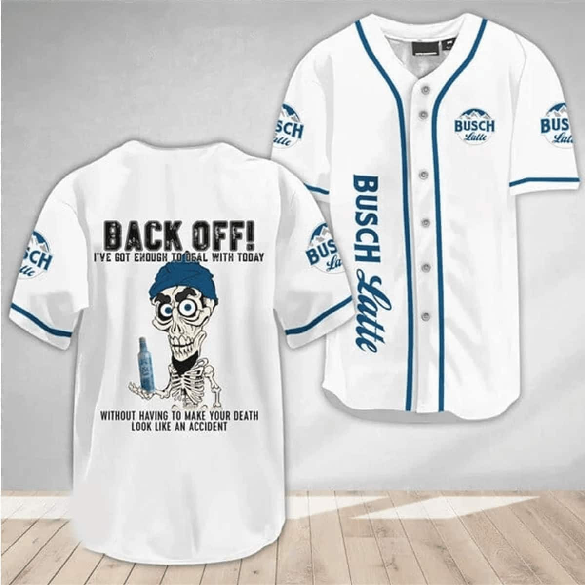 Back Off With Busch Latte Baseball Jersey, Beer Lover Gift, Busch Latte Beer Baseball Jersey For Men Women