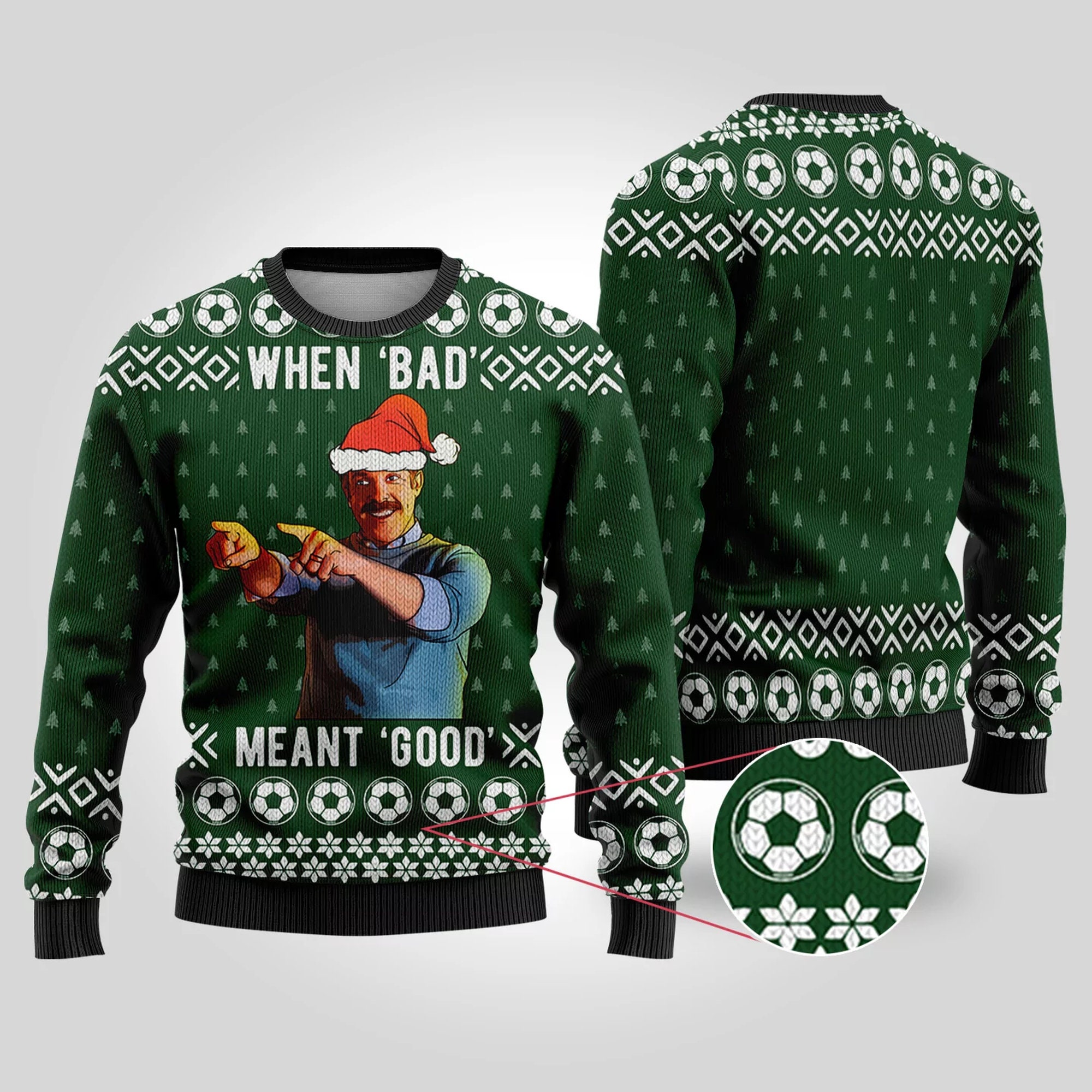 Bad Good Ted Lasso Ugly Christmas Sweater