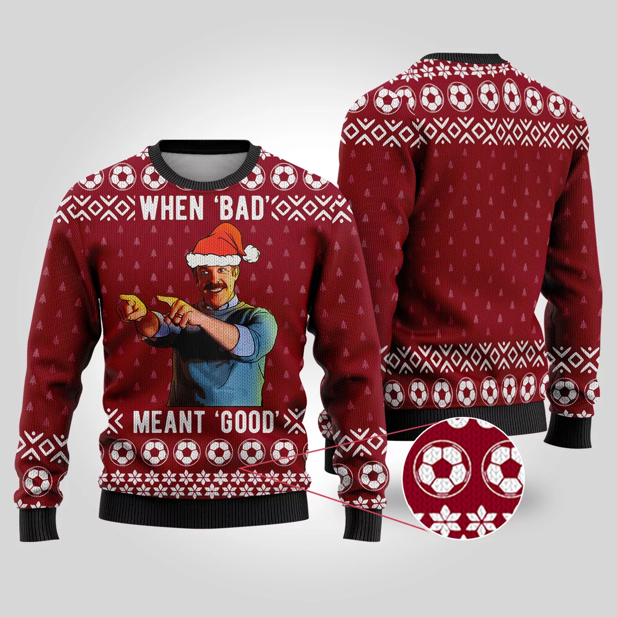 Bad Good Ted Lasso Ugly Christmas Sweater