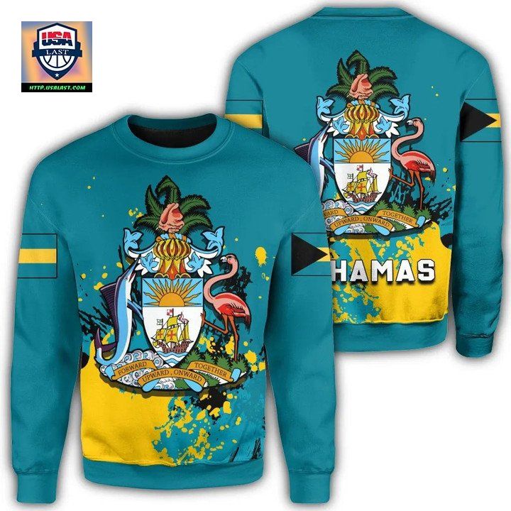 Bahamas Coat Of Arms Sweater Spaint Style J8W