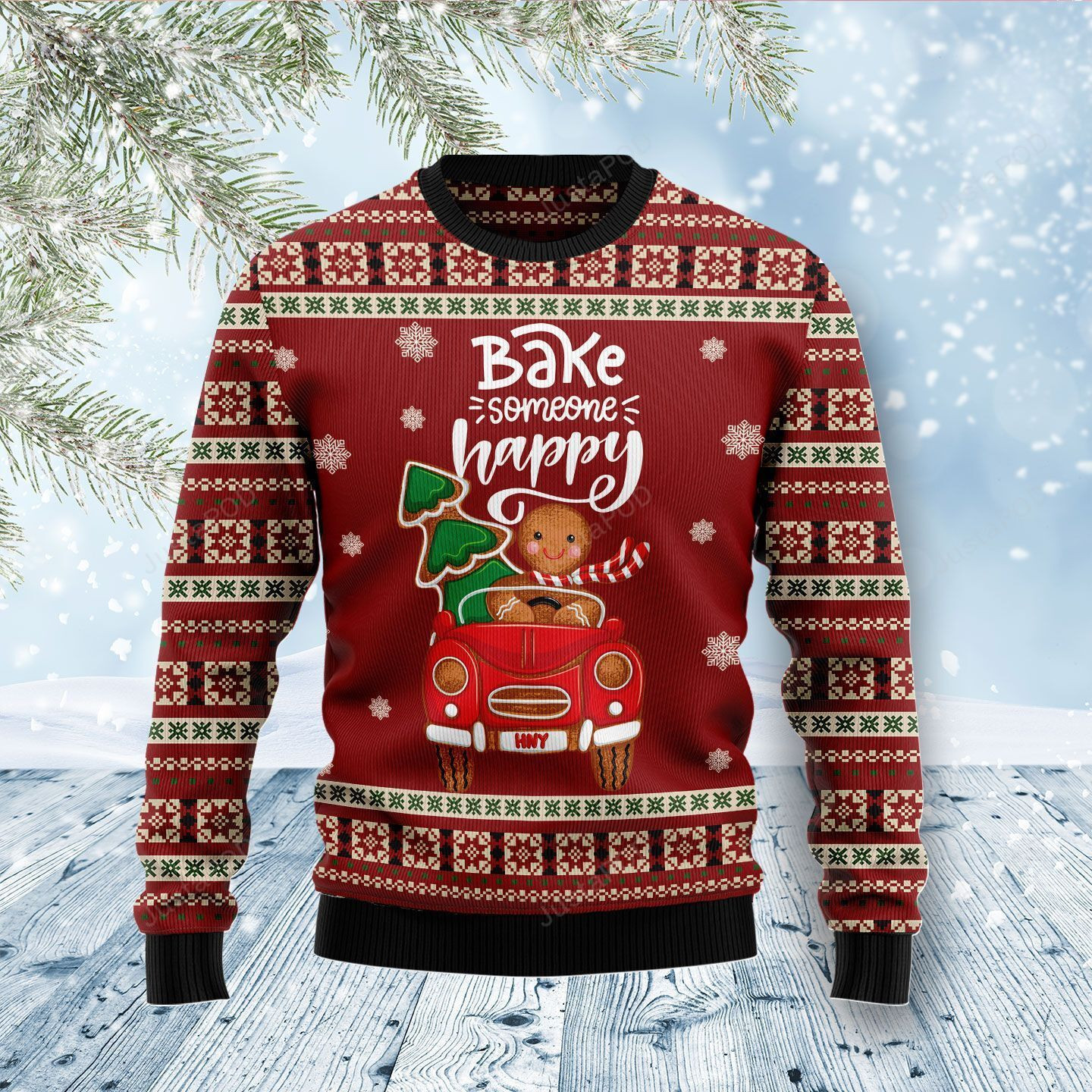 Bake Someone Happy Ugly Christmas Sweater, Perfect Holiday Gift
