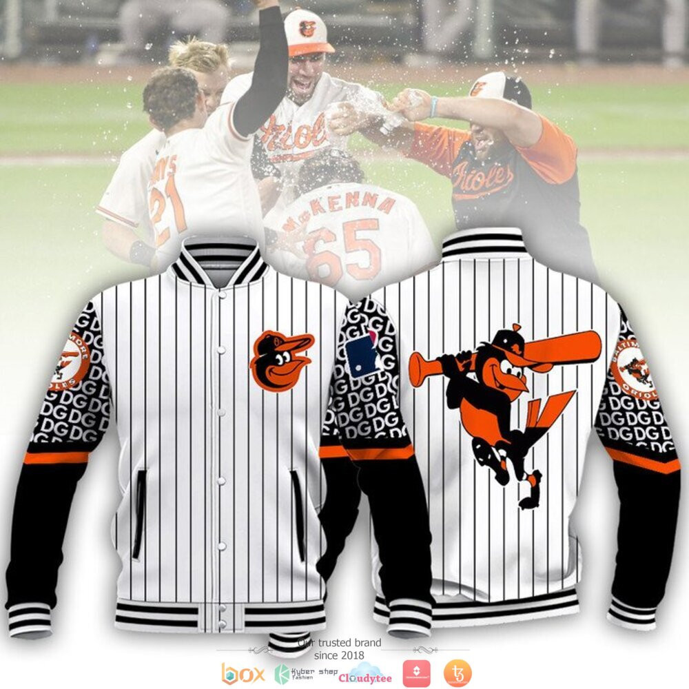 Baltimore Orioles Black White Varsity Baseball Jacket for Men & Women | MLB Team Fan Gift