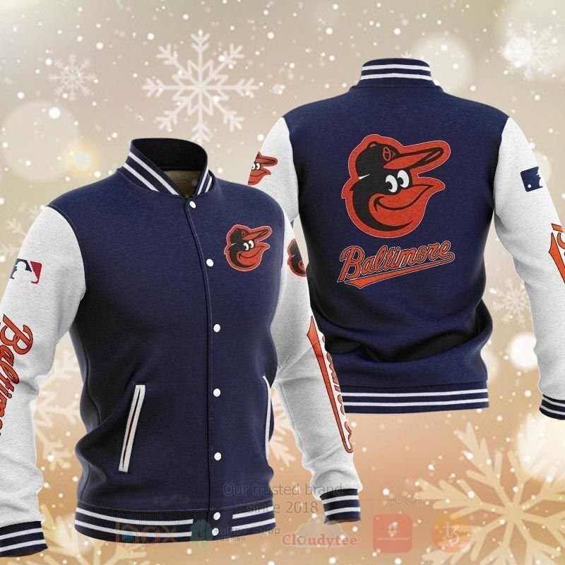 Baltimore Orioles Dark Blue White Varsity Baseball Jacket for Men & Women | MLB Team Fan Gift