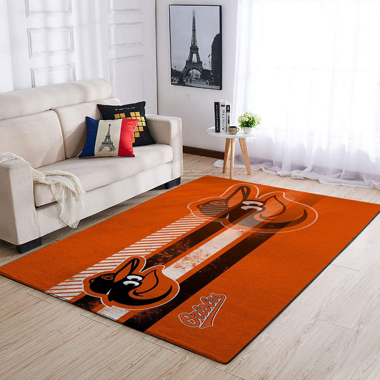 Baltimore Orioles Team Logo Nice Gift Rectangle Area Rug – Full Print Carpet For Living Room & Bedroom Home Decor