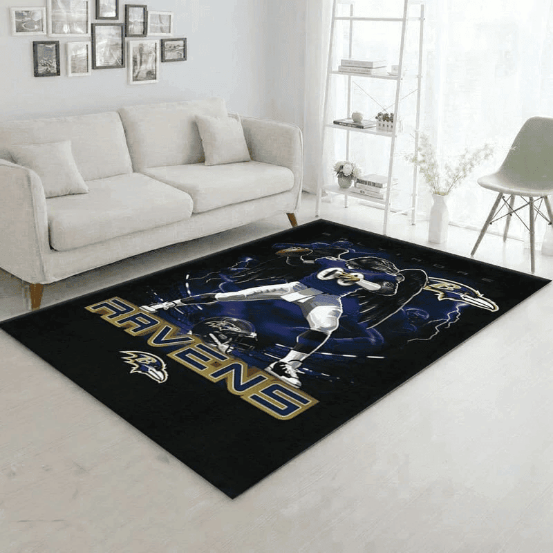 Baltimore Ravens 1 3D Rectangle Area Rug – Full Print Carpet For Living Room & Bedroom Home Decor