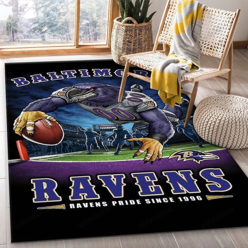 Baltimore Ravens 27 3D Rectangle Area Rug – Full Print Carpet For Living Room & Bedroom Home Decor